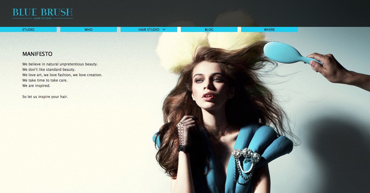 Blue Brush Hair Studio akiprod > création site web