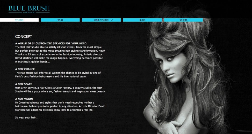 Blue Brush Hair Studio akiprod > création site web